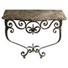 Image 1 : Pair Wrought Iron / marble wall console tables #1846089