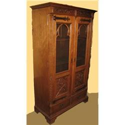 Gothic Hand Carved Bookcase #1846222