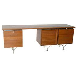 Stow Davis Walnut and Metal Desk Circa 1960's #1846291