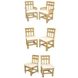 Set of 6 Brown Jordan Rattan Dining Chairs #1846340