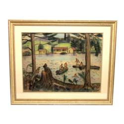 Pastel "Summer on the Lake" by F.R. Ferryman #1846353