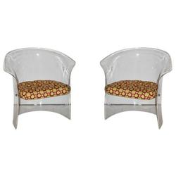 Pair Lucite Chairs in style of Vladimir Kagan #1846366
