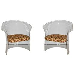 Pair Lucite Chairs in style of Vladimir Kagan #1846366