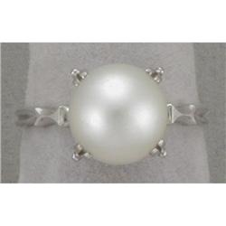 Platinum Cultured 9 1/2MM Pearl Ring #1846434