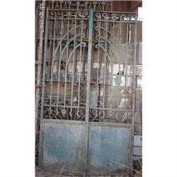 Double Wrought Iron Antique Entry Gates  #1846459