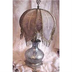 Gothic art glass lamp and custom shade #1846612