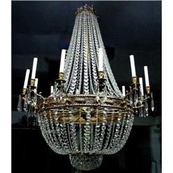 Huge 12 L French bronze crystal chandelier #1846821