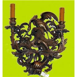 Louis XV PAIR  Bronze heron wall sconce  #1846822