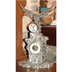 Silvered Eagle clock   barometer inkstand #1846850