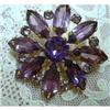 Image 1 : PURPLE RHINESTONE BROOCH - FLOWER #1873991