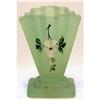 Bagley Green Satin Glass 4in Grantham Vase  #1874863