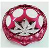 Czech Cranberry Red Cut to Clear Crystal Bowl  #1874885