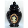 Black Marbled Mt Clemens Pottery Cameo Jar #1874904