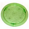 Sunflowers Green Depression Glass Cake Plate #1874928