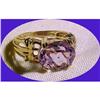 14K gold ring with large Amethyst Gemstone  sz5#1875326