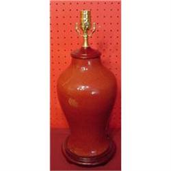 CHINESE EXPORT OXBLOOD VASE CONVERTED INTO LAMP#1885252