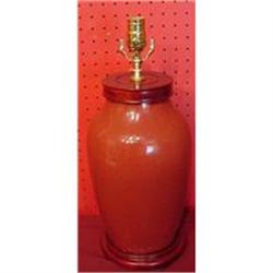 CHINESE EXPORT OXBLOOD VASE CONVERTED INTO LAMP#1885253