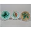 Image 1 : Three Majolica Butterpats with Leaf Motif #1885539