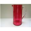 Victorian Cranberry Crackle Glass Pitcher #1885694