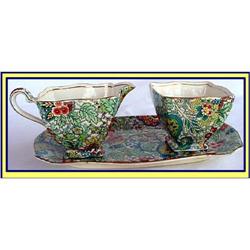 ROYAL WINTON CHINTZ SET -TRAY CREAMER SUGAR 19C#1886193