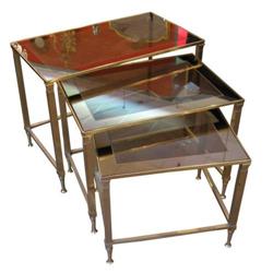 Brass and Glass Nesting Tables #1897069