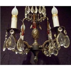 Petite Brass Pineapple Crystal Chandelier #1897124