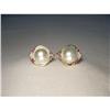 Image 1 : Estate 14K YG Mop Pearl Ruby Diamond Earrings #1897560