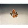 Image 1 : 14K YG Fire Opal Citrine Champagne Diamond Ring#1897571