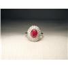 Image 1 : 14K WG White Gold Ruby Diamond Cascade Ring #1897573