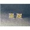 Image 1 : 14K WG Yellow Diamond Square Princess Earrings #1897600