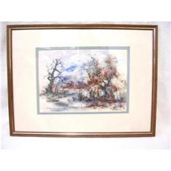 Charles H. Rienike Watercolor Landscape #1898120
