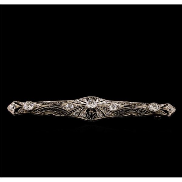 Platinum 1.70 ctw Diamond Brooch