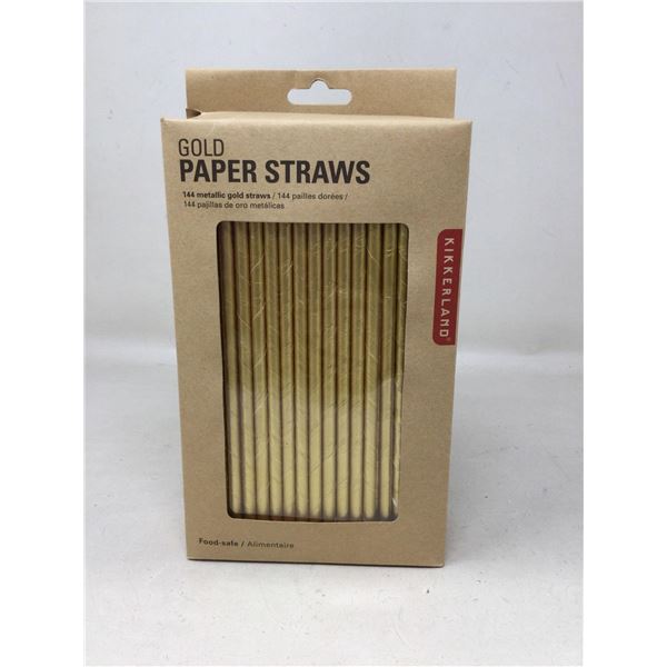 144 Gold Paper Straws (Food-Safe)
