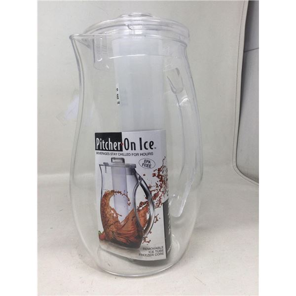 Pitcher On Ice W/ Removable Ice Tube Freezer Core