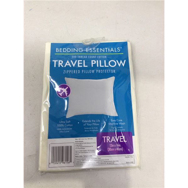 Bedding Essentials 300 Thread Count Cotton Travel Pillow