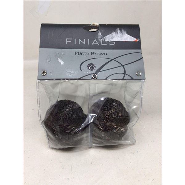 Finials Matte Brown Curtain Rod Ends (2 Pack)