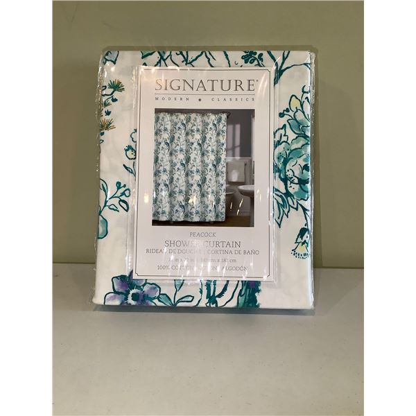 Signature Peacock Shower Curtain 72" X 72"