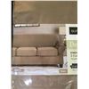 Image 3 : Sure Fit Designer Suede 3 Cushion Sofa Slipcover Fits 74" - 96"