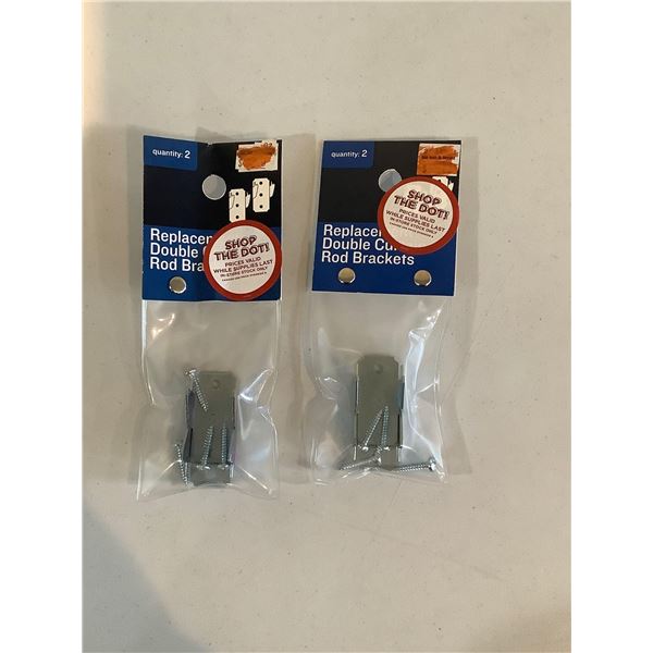 Lot of 2 Replacement Double Curtain rod Brackets