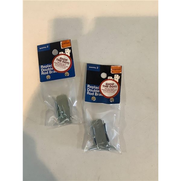 Lot of 2 Double Replacement Curtain Rod Brackets