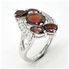 Image 2 : Silver Garnet Cz(2.9ct) Rhodium Plated Ring (~weight 3.5g)