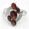 Image 3 : Silver Garnet Cz(2.9ct) Rhodium Plated Ring (~weight 3.5g)