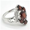 Image 4 : Silver Garnet Cz(2.9ct) Rhodium Plated Ring (~weight 3.5g)