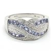 Image 3 : Silver Tanzanite Cz(1.8ct) Rhodium Plated Ring (~weight 5.5g)