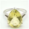 Image 3 : Silver Lemon Quartz(8.3ct) Rhodium Plated Ring (~weight 4.6g)