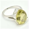 Image 4 : Silver Lemon Quartz(8.3ct) Rhodium Plated Ring (~weight 4.6g)