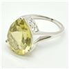 Image 5 : Silver Lemon Quartz(8.3ct) Rhodium Plated Ring (~weight 4.6g)