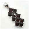 Image 2 : Silver Garnet Cz(2.9ct) Rhodium Plated Pendant (~weight 3.7g)