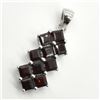 Image 3 : Silver Garnet Cz(2.9ct) Rhodium Plated Pendant (~weight 3.7g)