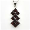Image 4 : Silver Garnet Cz(2.9ct) Rhodium Plated Pendant (~weight 3.7g)